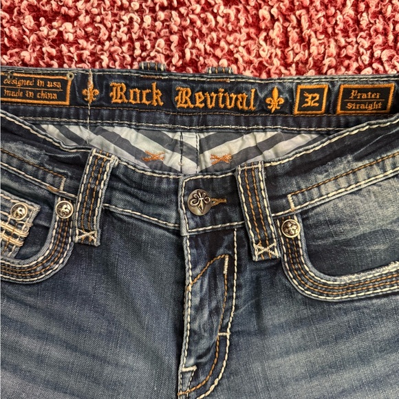 Rock Revival Blue Bootcut Jeans Classic Style - Picture 5 of 11